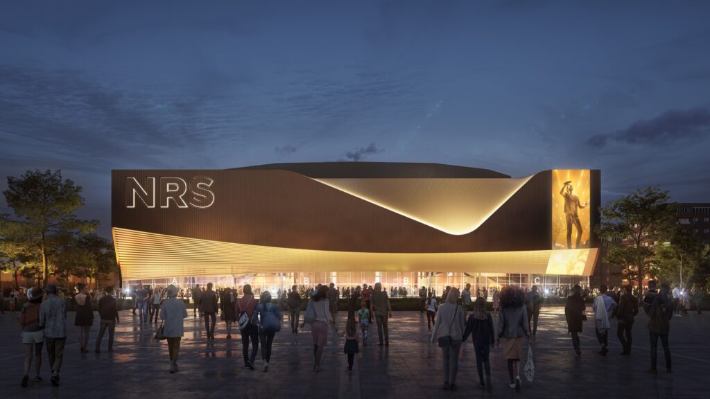 Design visualization of Cardiff Arena night 2024